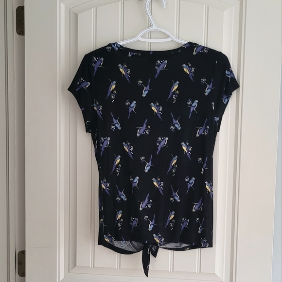 Black T-Shirt with birds - Picture 2 of 3